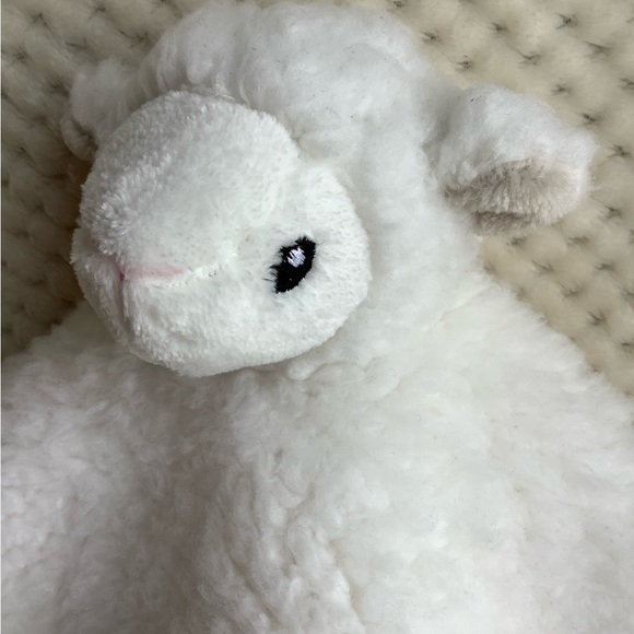 Little Miracles Sheep Lamb Lovey Security Blanket Stuffed Animal Embroidery Eyes - Picture 9 of 11
